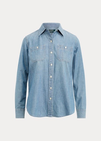 Ralph Lauren Chambray Button-Down Skjorter Dame Danmark (IACXD1573)